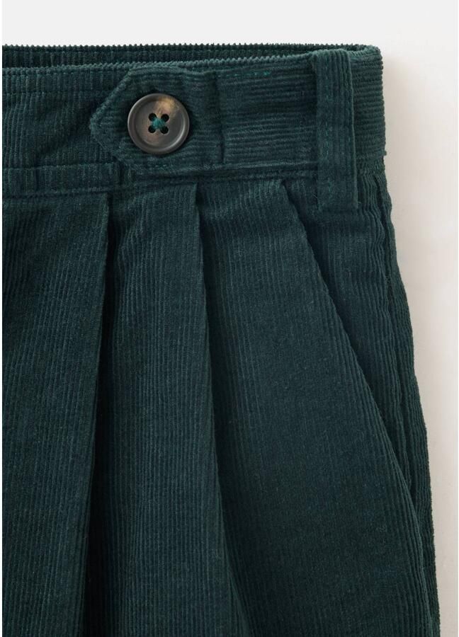 Mango Kids corduroy casual broek donkergroen Effen - Foto 3