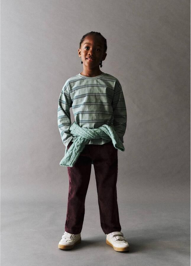 Mango Kids corduroy casual broek donkerrood Jongens Katoen Effen