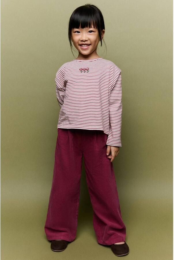 Mango Kids corduroy casual broek rood