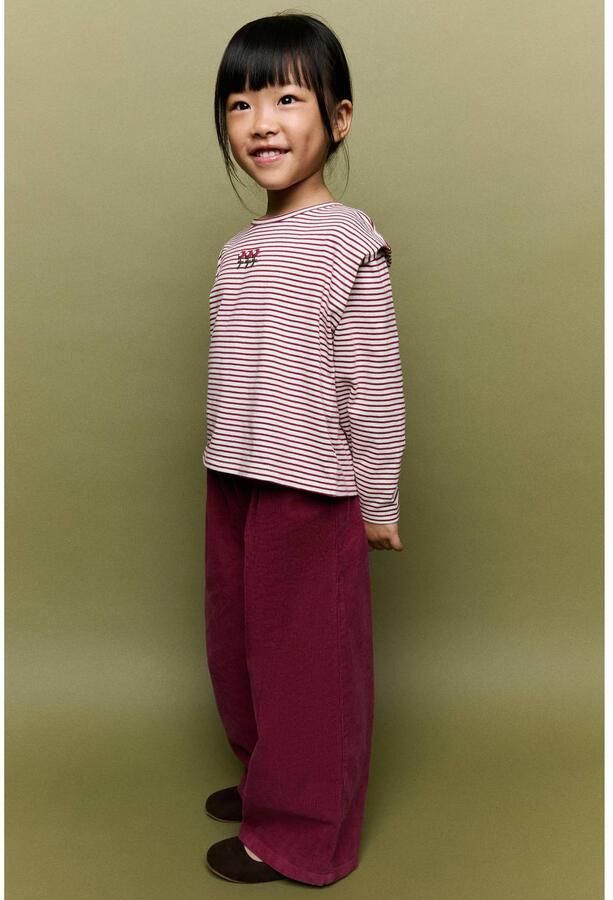 Mango Kids corduroy casual broek rood - Foto 2