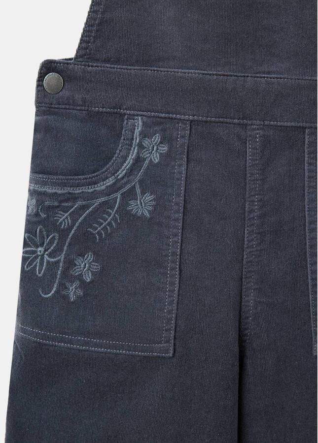 Mango Kids corduroy gebloemde tuinbroek grijs Meisjes Katoen Bloemen - Foto 2
