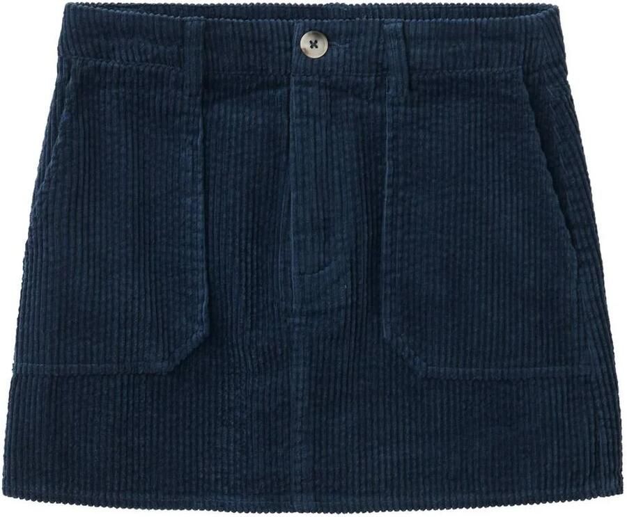 Mango Kids corduroy korte rok marine Blauw Effen