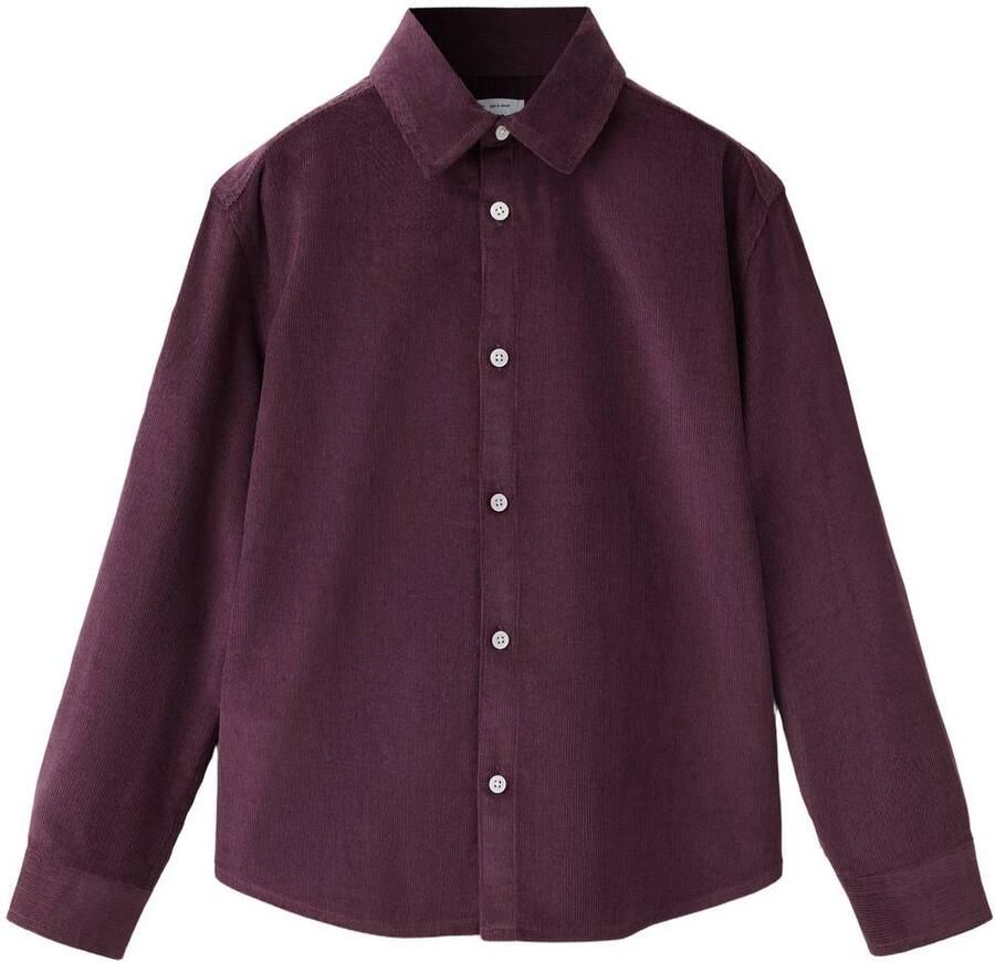 Mango Kids corduroy overhemd donkerrood