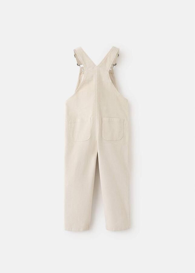 Mango Kids corduroy tuinbroek beige Jongens Katoen Effen - Foto 3