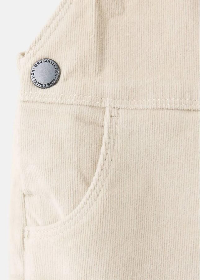 Mango Kids corduroy tuinbroek beige Jongens Katoen Effen - Foto 2