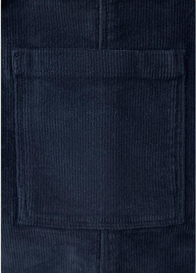 Mango Kids corduroy tuinbroek met patches marine Blauw Effen - Foto 2