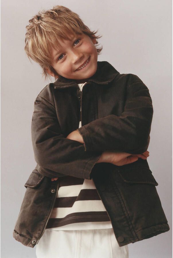 Mango Kids corduroy tussenjas donkerbruin