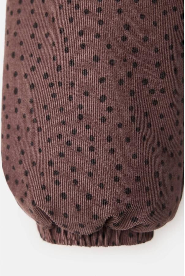 Mango Kids corduroy tussenjas met stippen bruin zwart - Foto 3