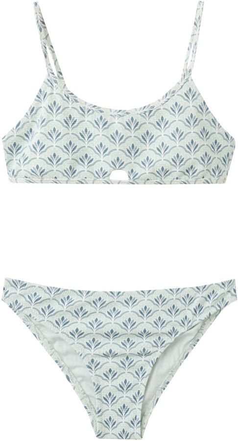 Mango Kids crop bikini blauw wit