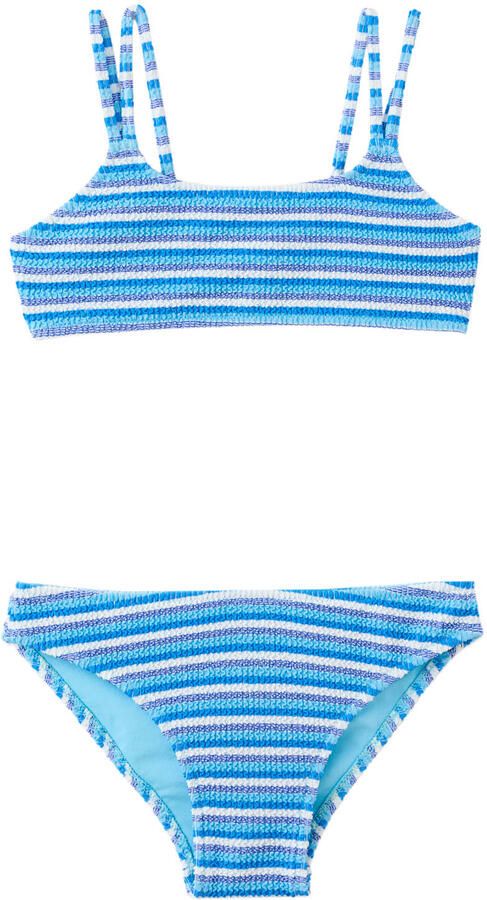 Mango Kids crop bikini gestreept blauw