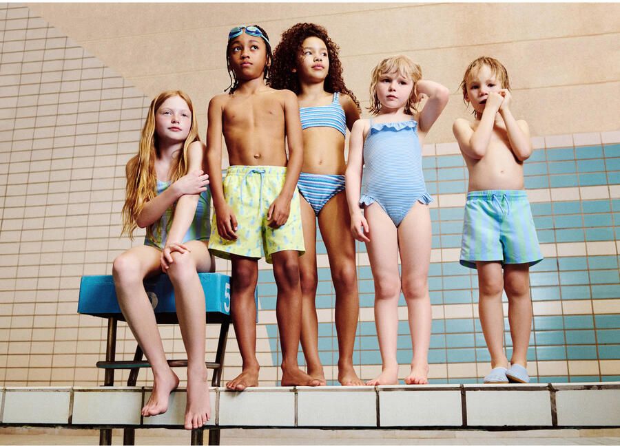 Mango Kids crop bikini gestreept blauw - Foto 2