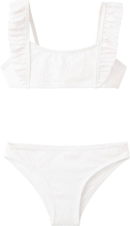 Mango Kids crop bikini met ruches wit