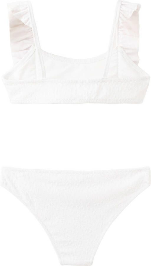 Mango Kids crop bikini met ruches wit - Foto 3