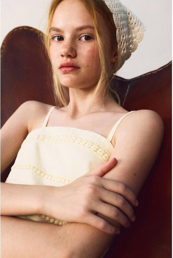 Mango Kids cropped top lichtgeel - Foto 2