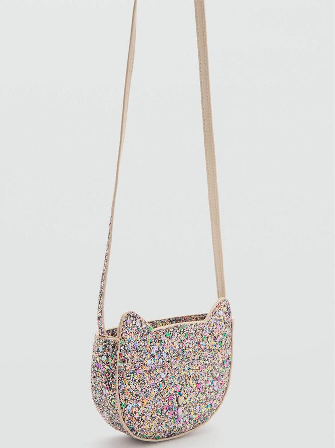 Mango Kids crossbody tas met pailletten roze - Foto 3