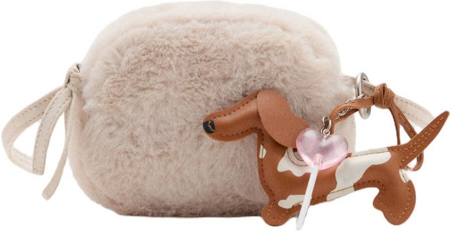 go Kids crossbody tas van imitatiebont beige