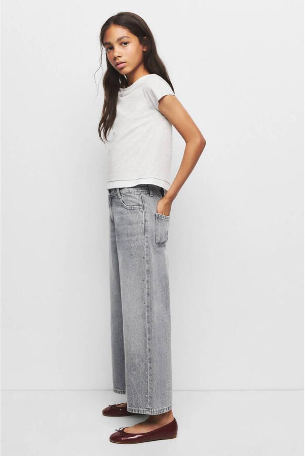 Mango Kids culotte jeans met studs grey denim - Foto 3