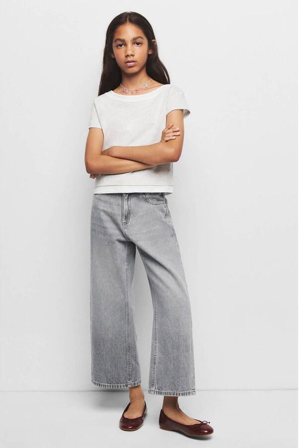 Mango Kids culotte jeans met studs grey denim