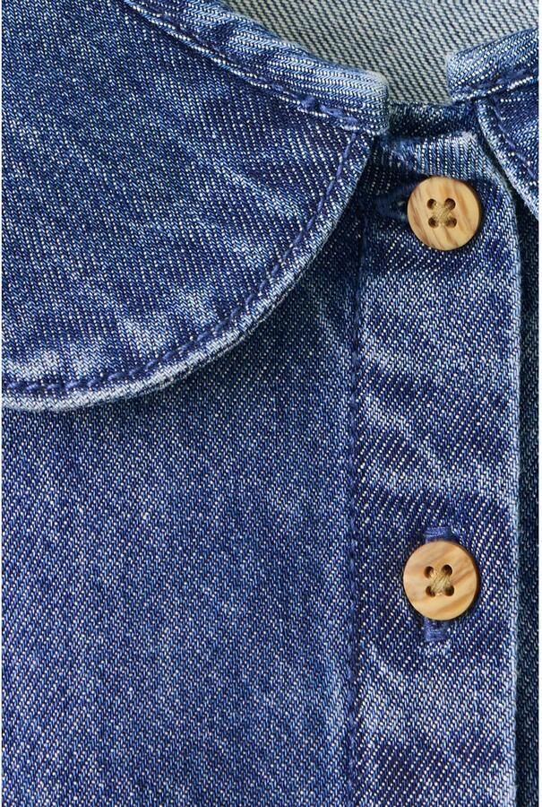 Mango Kids denim blouse met borduursels donkerblauw - Foto 3