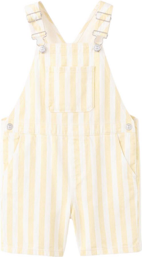 Mango Kids denim gestreepte tuinbroek geel