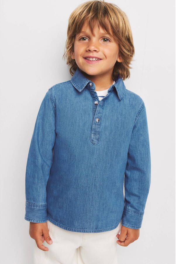 Mango Kids denim overhemd mediumblauw