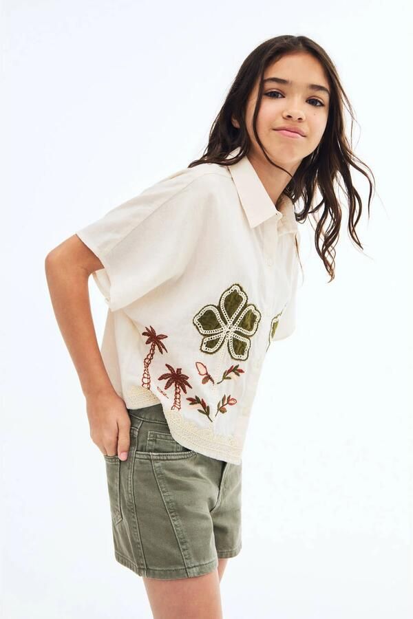 Mango Kids denim regular short kaki - Foto 1