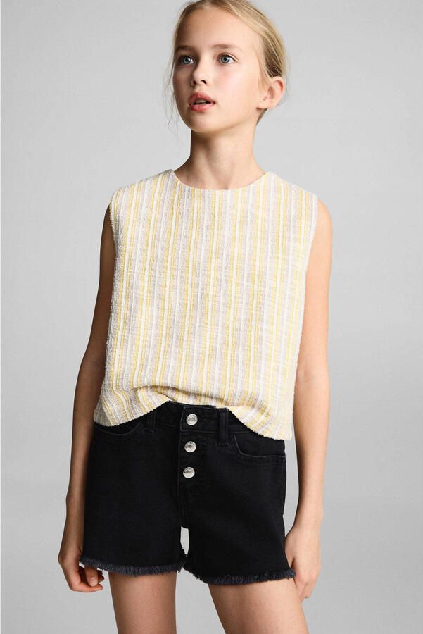 Mango Kids denim short black denim