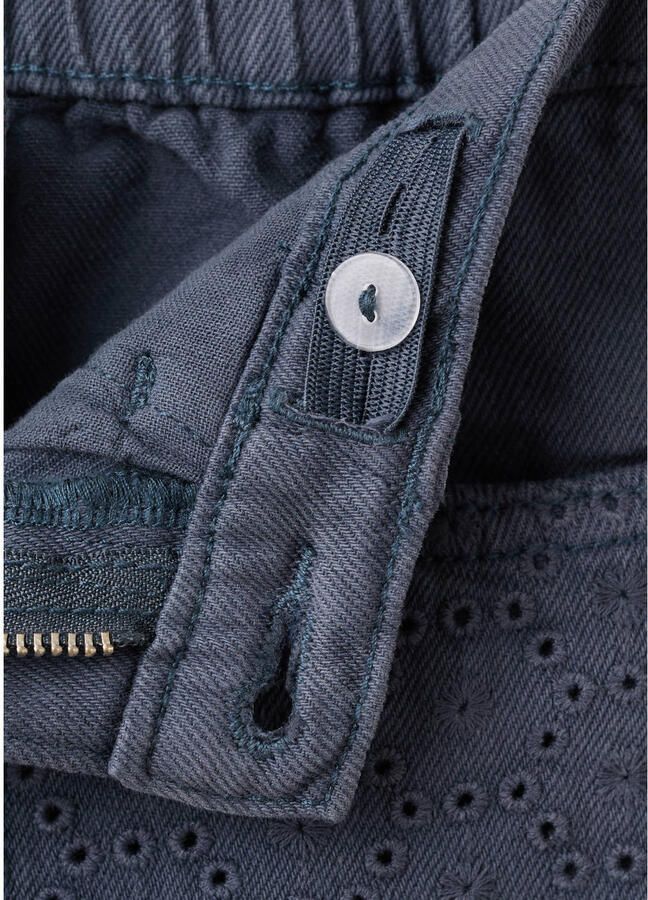 Mango Kids denim short donkerblauw broderie - Foto 2