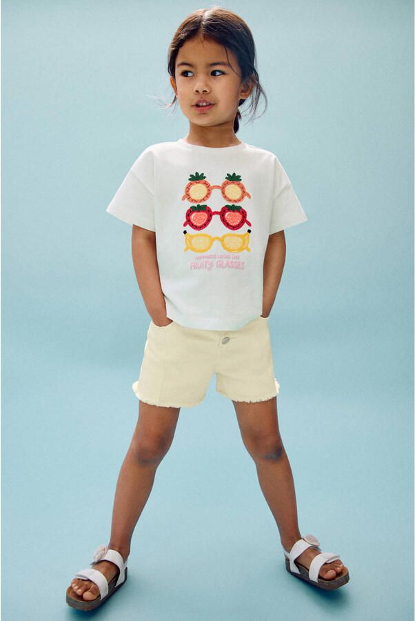 Mango Kids denim short geel