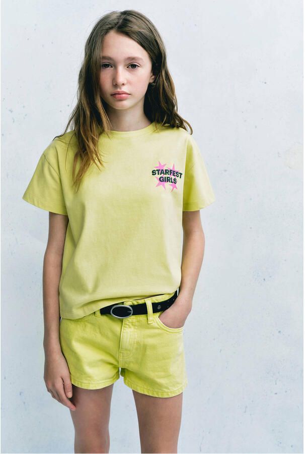 Mango Kids denim short geel