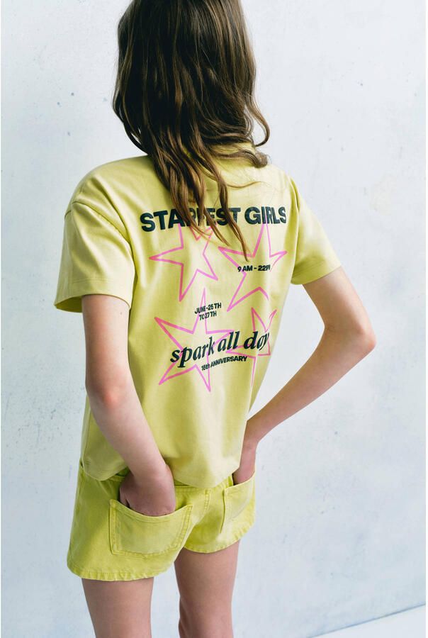 Mango Kids denim short geel - Foto 3