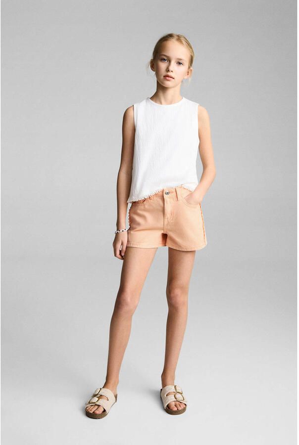 Mango Kids denim short oranje