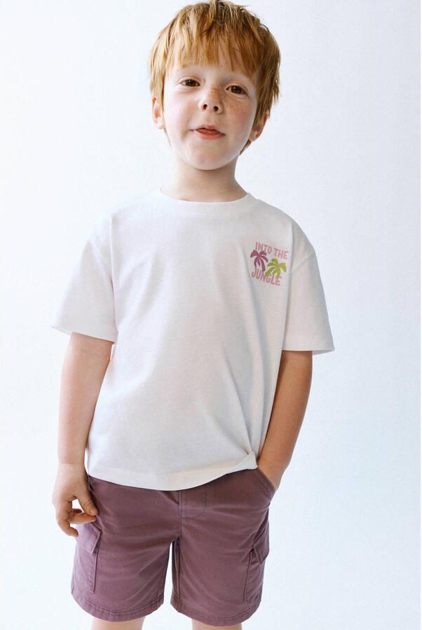 Mango Kids denim short paars