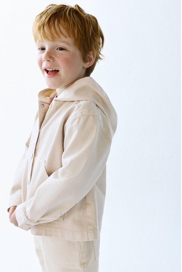 Mango Kids denim spijkerjas beige - Foto 3