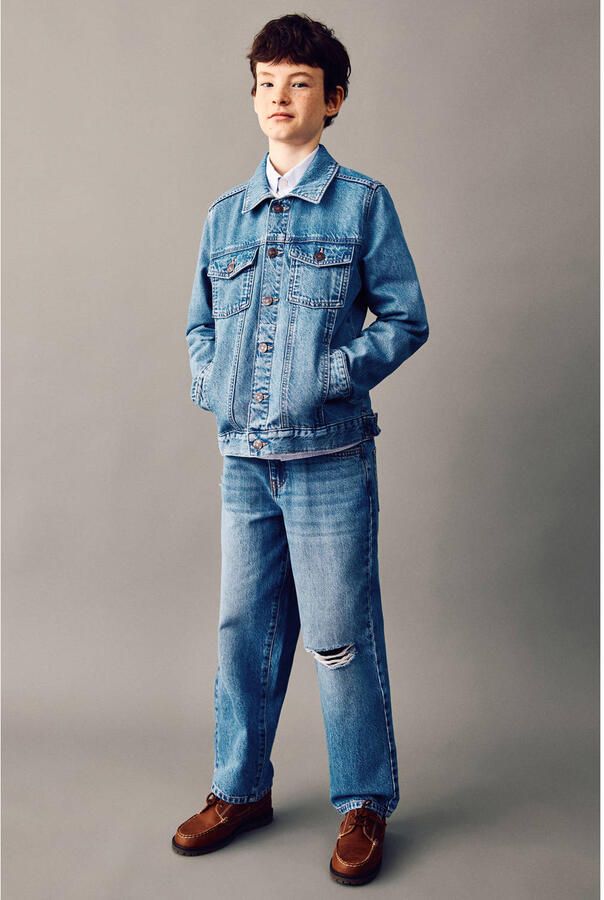 Mango Kids denim spijkerjas medium blue denim