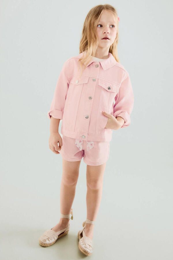 Mango Kids denim spijkerjas roze