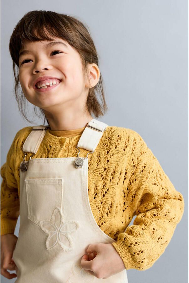 Mango Kids denim spijkerjurk beige