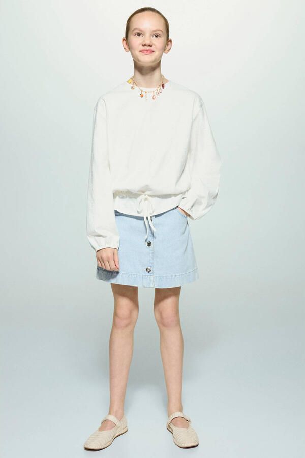Mango Kids denim spijkerrok light blue denim