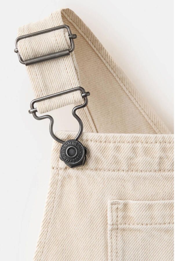 Mango Kids denim tuinbroek beige - Foto 2