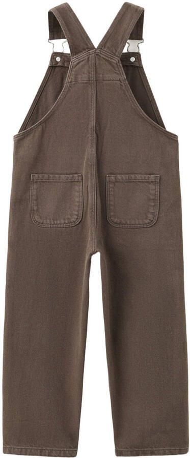 Mango Kids denim tuinbroek donkerbruin
