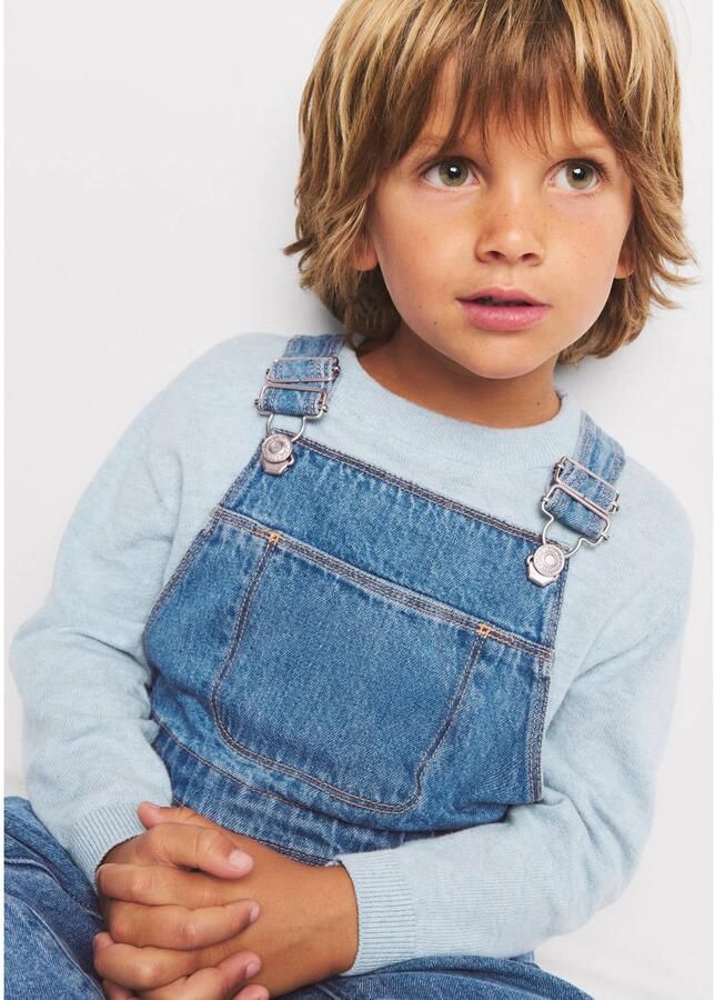 Mango Kids denim tuinbroek middenblauw
