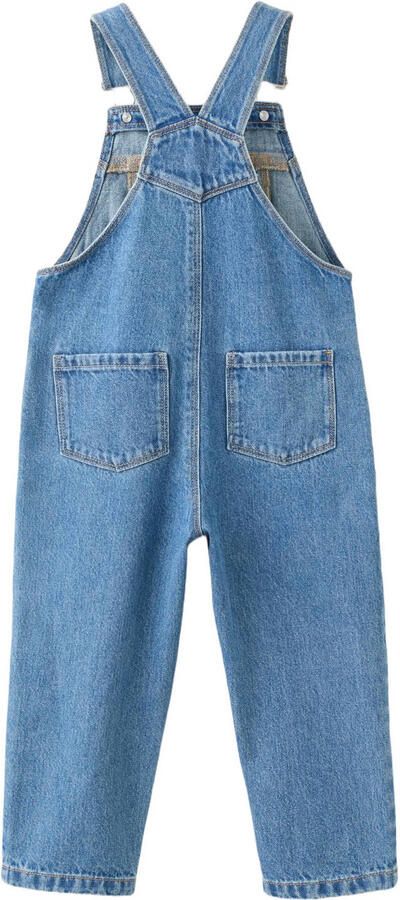 Mango Kids denim tuinbroek middenblauw - Foto 3