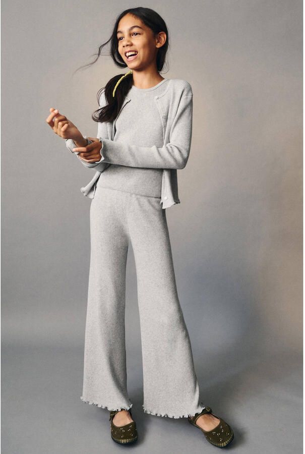 Mango Kids flared broek grijs