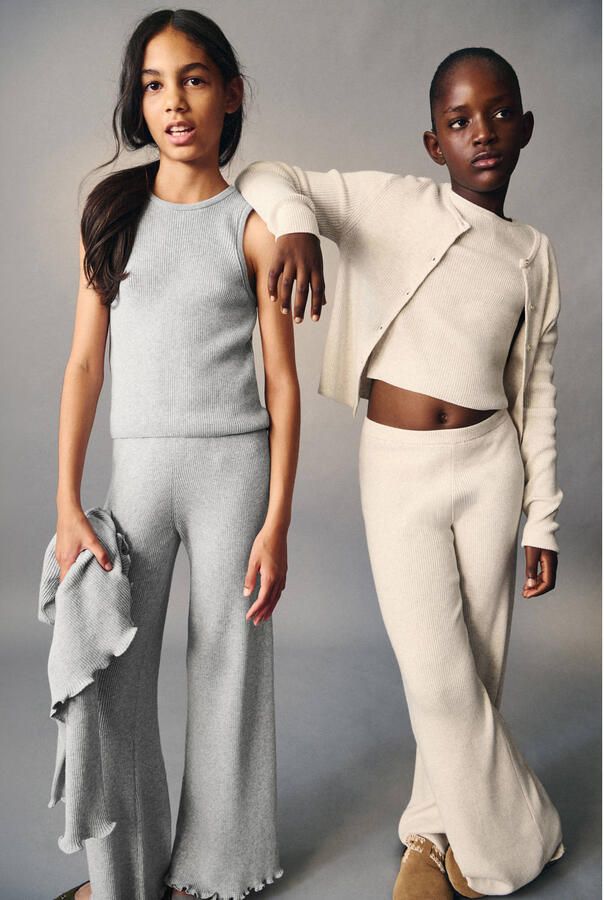 Mango Kids flared broek grijs - Foto 2