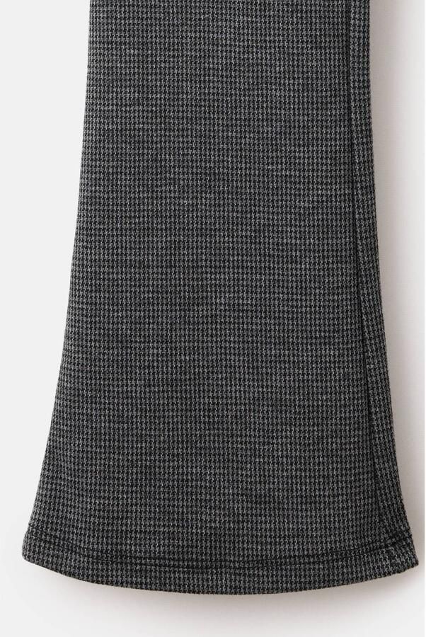 Mango Kids flared geruite legging antraciet Broek Grijs Meisjes Polyester - Foto 3