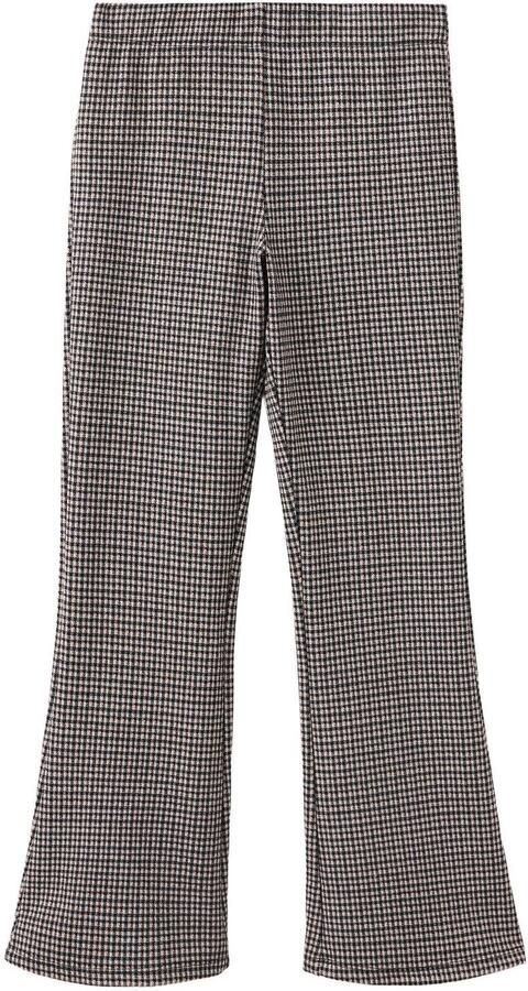 Mango Kids flared geruite legging beige zwart