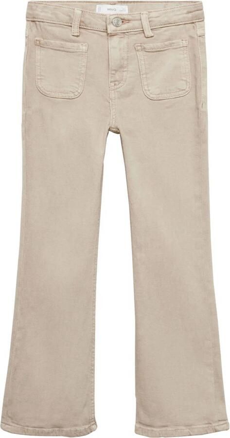 Mango Kids flared jeans lichtbruin Meisjes Katoen Effen 152