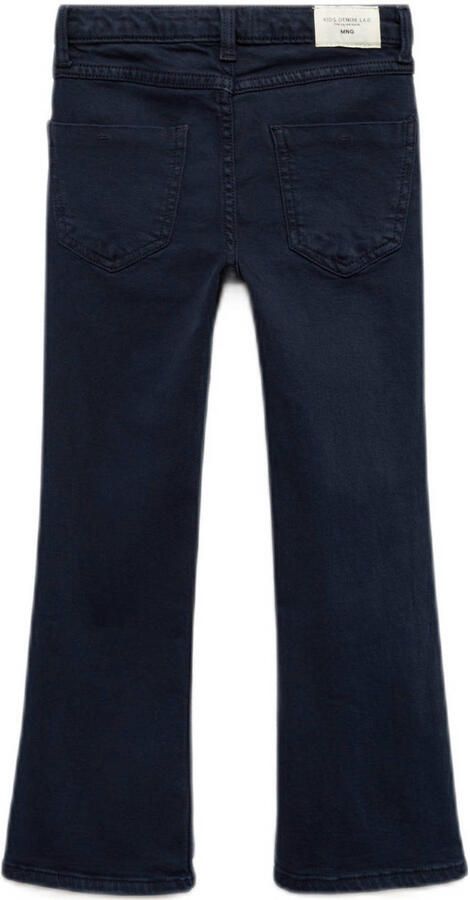 Mango Kids flared jeans marine Blauw Meisjes Katoen Effen 152