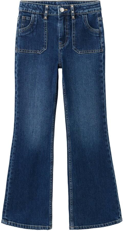 Mango Kids flared jeans met studs donkerblauw