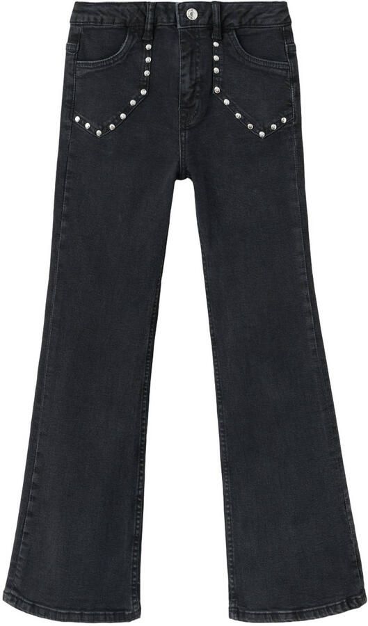 Mango Kids flared jeans met studs zwart